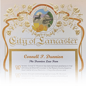 City of Lancaster Awards Dunnion Law Certificates of Recognition